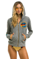 AVIATOR NATION LA JOLLA ZIP HOODIE - HEATHER GREY