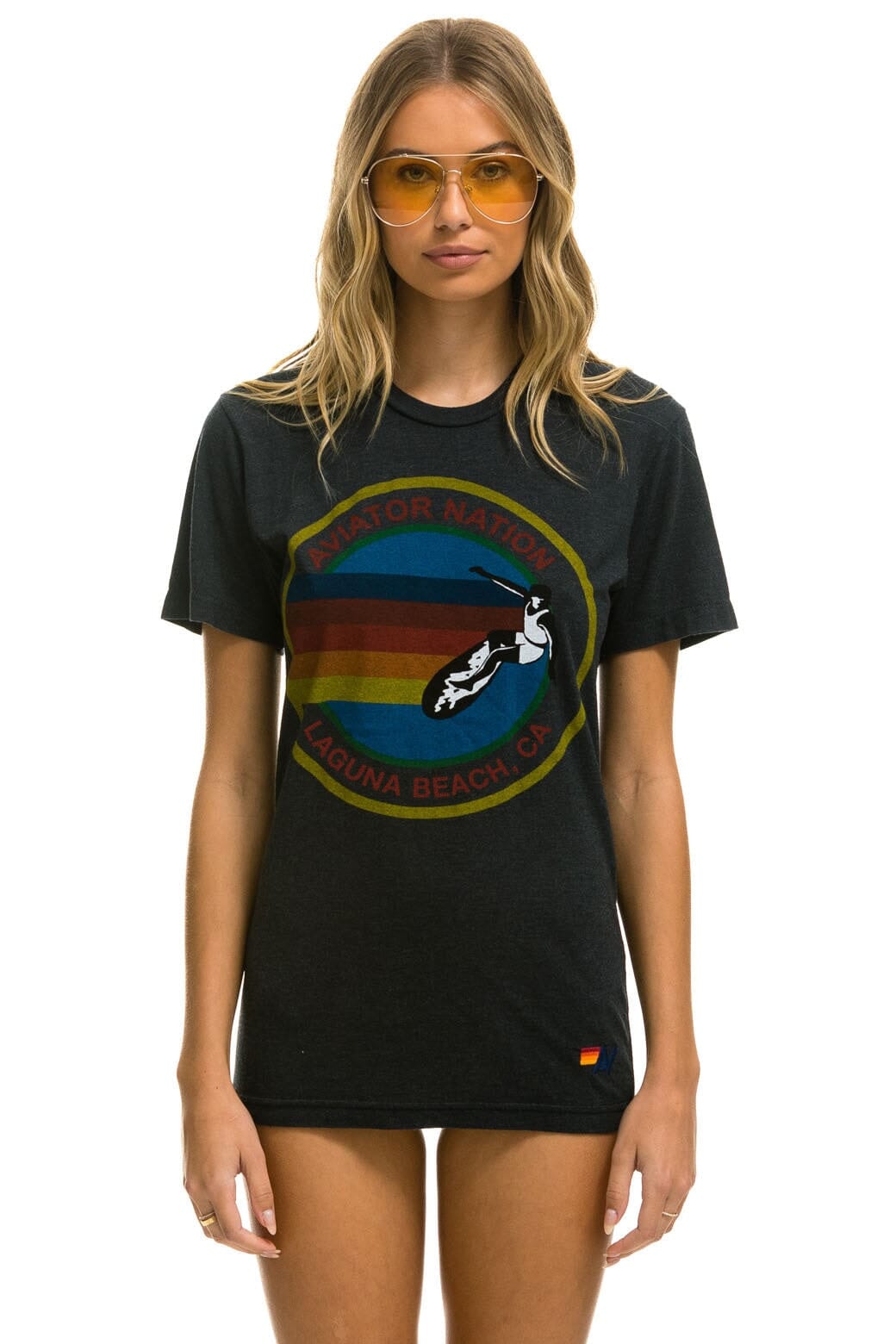 AVIATOR NATION LAGUNA BEACH TEE - CHARCOAL