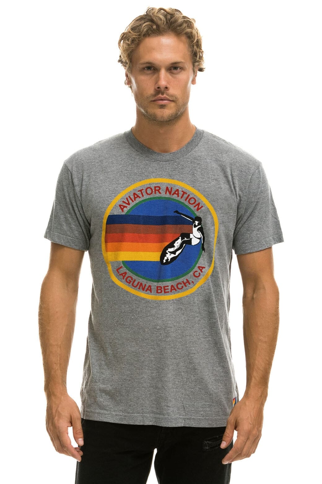 AVIATOR NATION LAGUNA BEACH TEE - HEATHER GREY