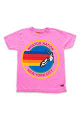 KID'S AVIATOR NATION NEW YORK CITY TEE - NEON PINK