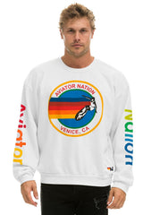 AVIATOR NATION RELAXED CREW SWEATSHIRT - WHITE