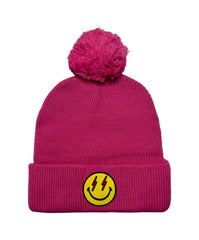 BOLT SMILEY POM POM RIB BEANIE