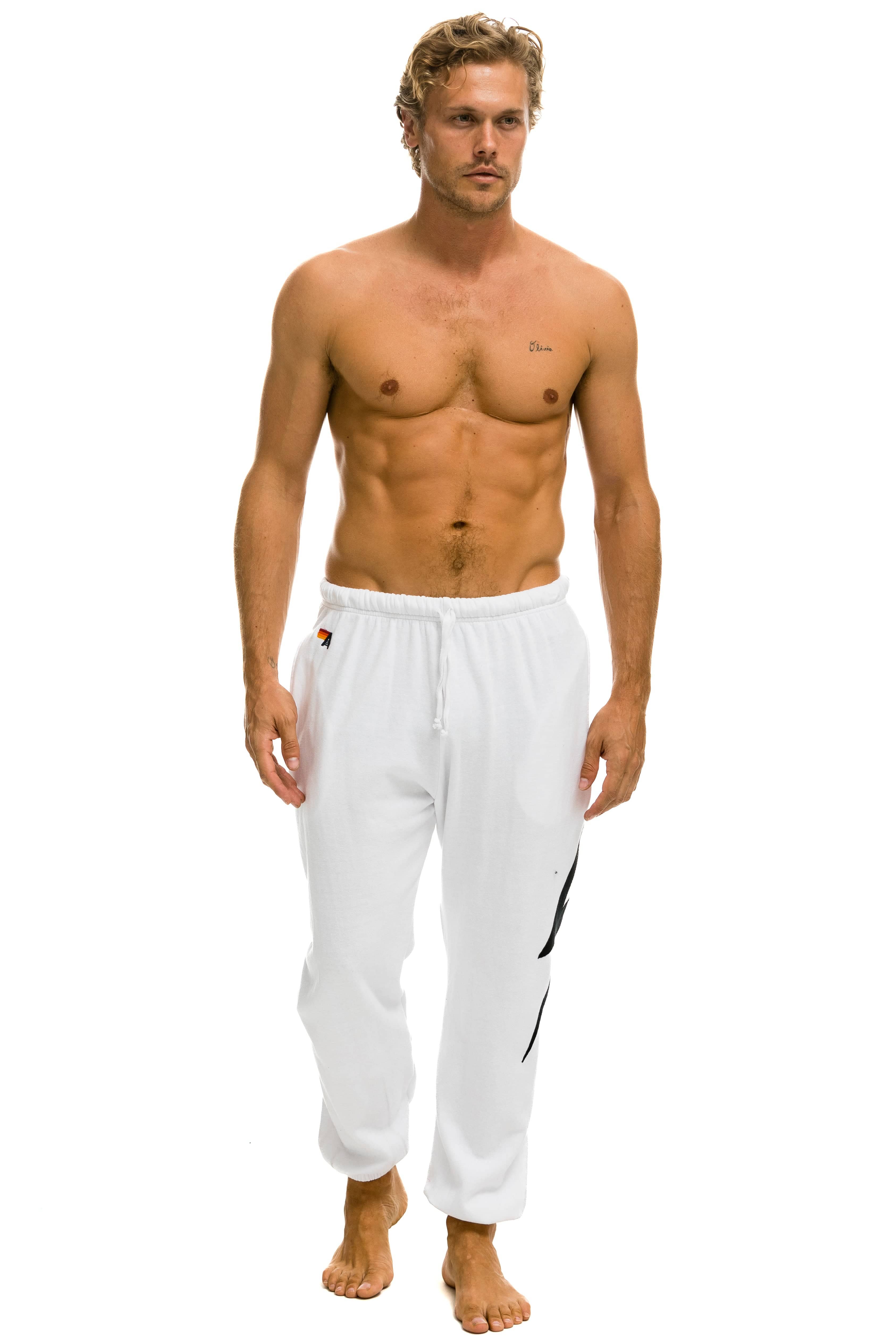 BOLT STITCH SWEATPANTS - WHITE // BLACK