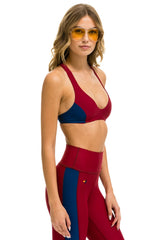 COLOR BLOCK BRALETTE SPORTS BRA - BLAZE