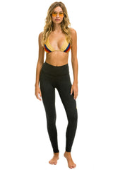 FULL LENGTH HI-RISE BOLT LEGGINGS - CHARCOAL // GOLD