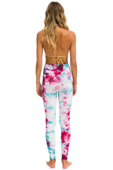 HAND DYED FULL LENGTH HI-RISE LEGGINGS - TIE DYE TURQUOISE