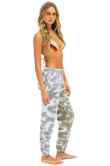 HAND DYED SWEATPANTS - TIE DYE GREY //  OLIVE