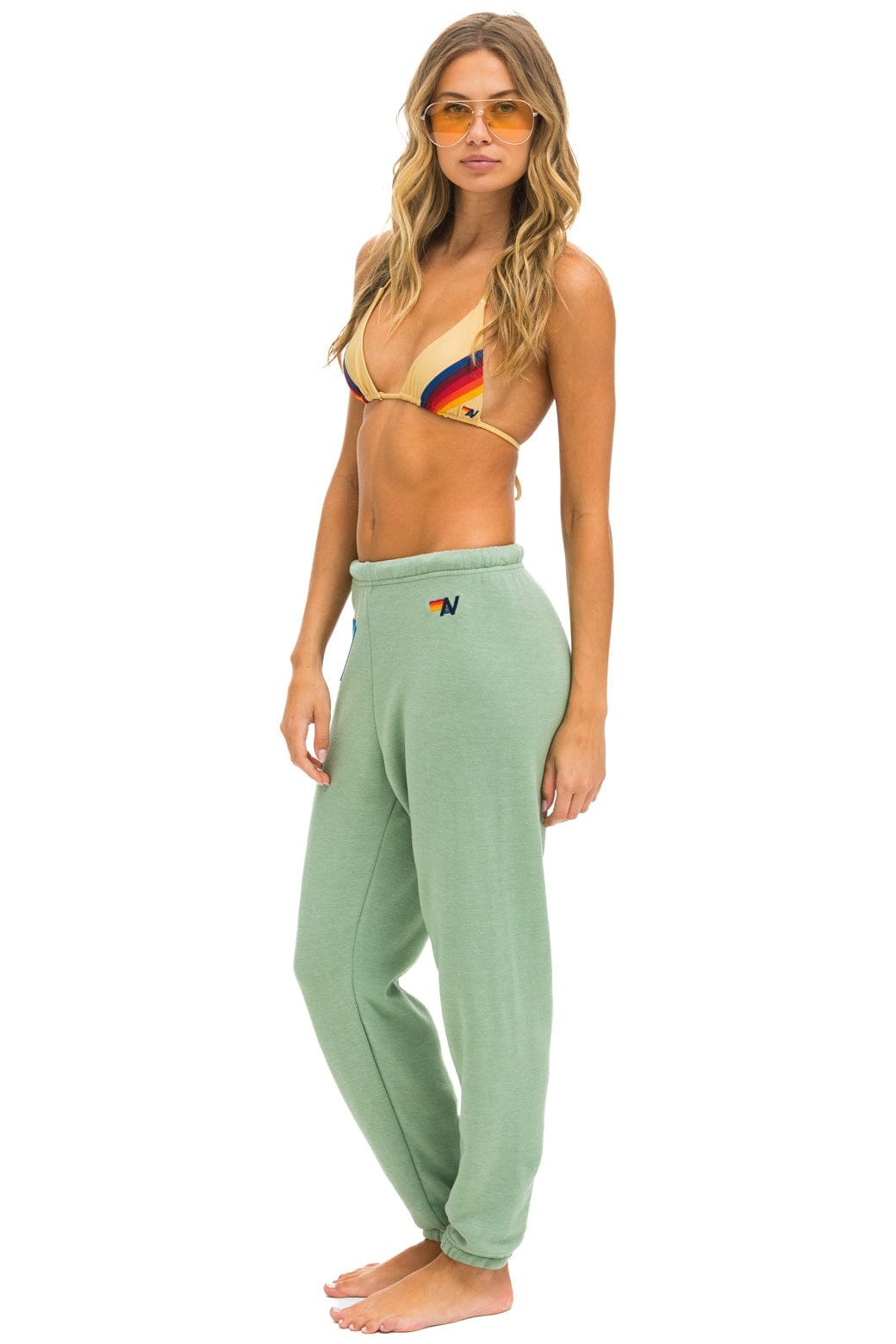 LOGO STITCH SWEATPANTS - SAGE
