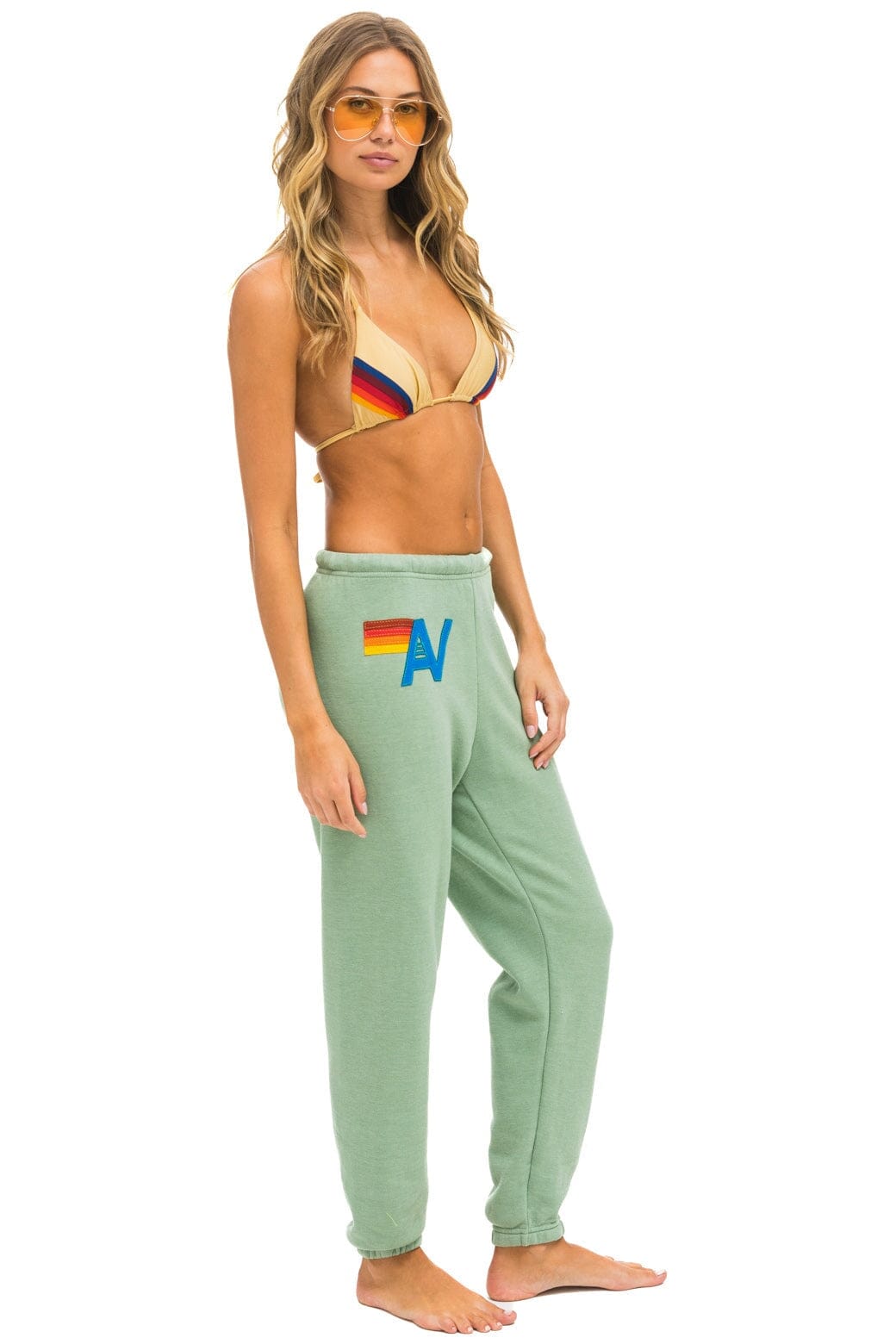 LOGO STITCH SWEATPANTS - SAGE
