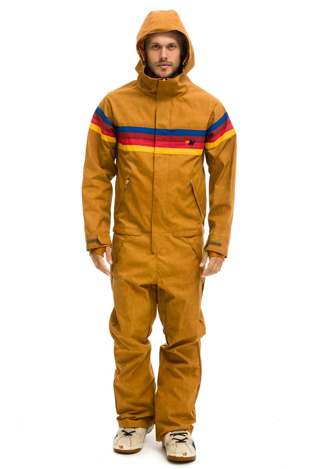 MEN'S 4 STRIPE WAX POWDER SUIT - KHAKI