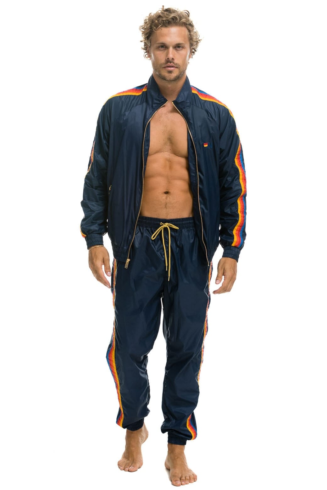 MEN'S 4 STRIPE WINDBREAKER - NAVY