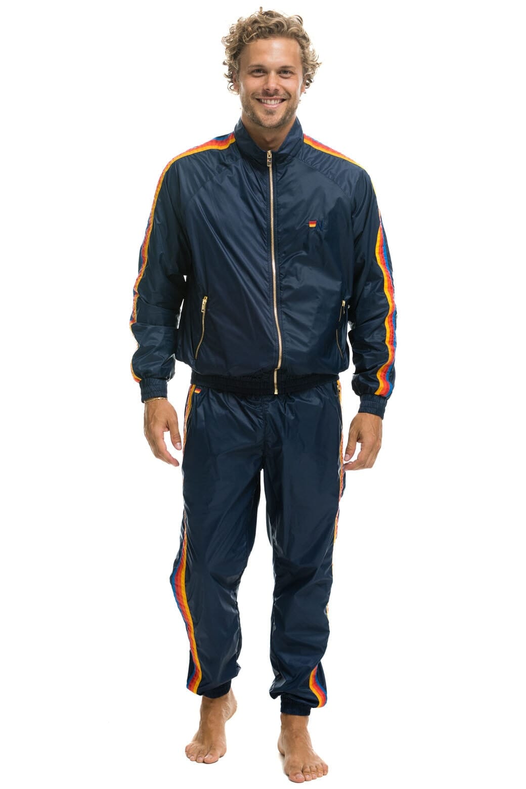 MEN'S 4 STRIPE WINDBREAKER - NAVY