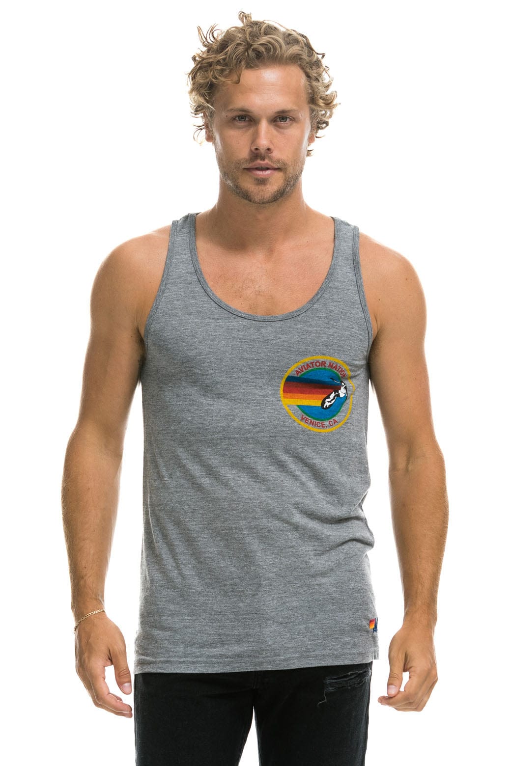 MEN'S AVIATOR NATION TANK - HEATHER GREY