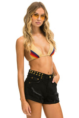 MID RISE STUDDED ROCKER BOLT WOMENS JEAN SHORT - VINTAGE BLACK