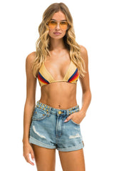MID RISE STUDDED ROCKER BOLT WOMENS JEAN SHORT - VINTAGE