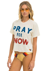 PRAY FOR SNOW BOYFRIEND TEE - VINTAGE WHITE