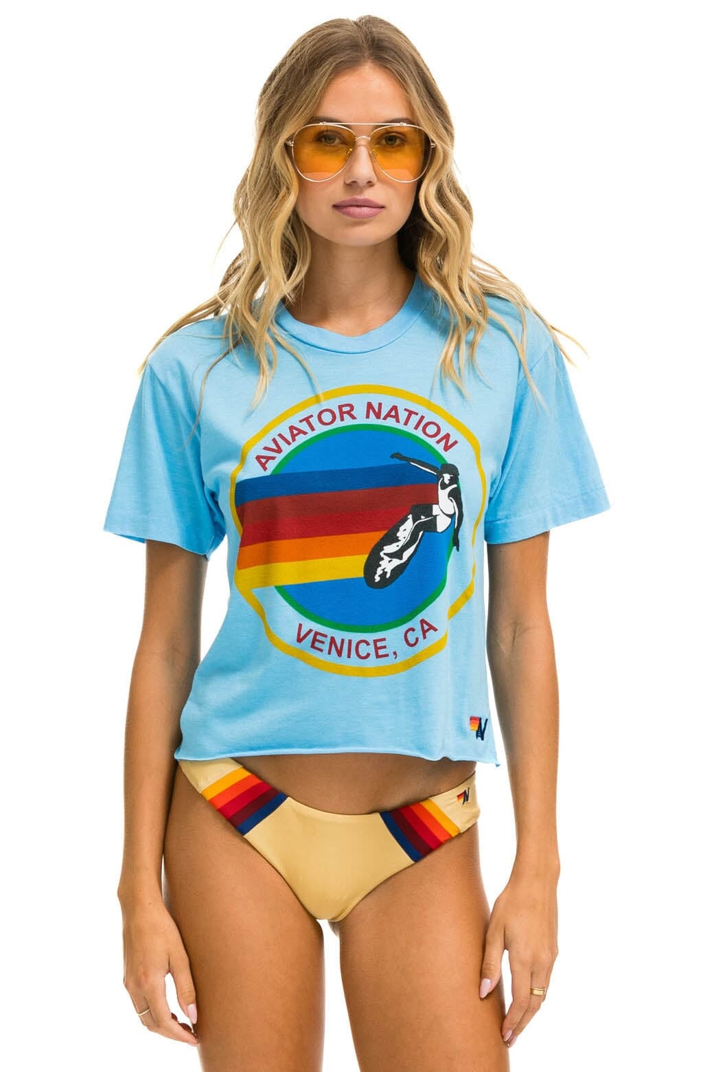 SIGNATURE BOYFRIEND TEE - SKY