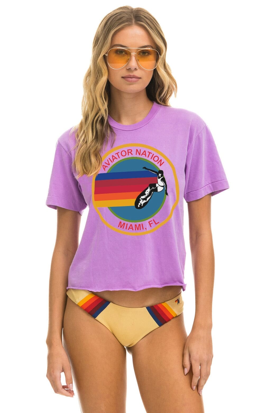 SIGNATURE MIAMI BOYFRIEND TEE - NEON PURPLE