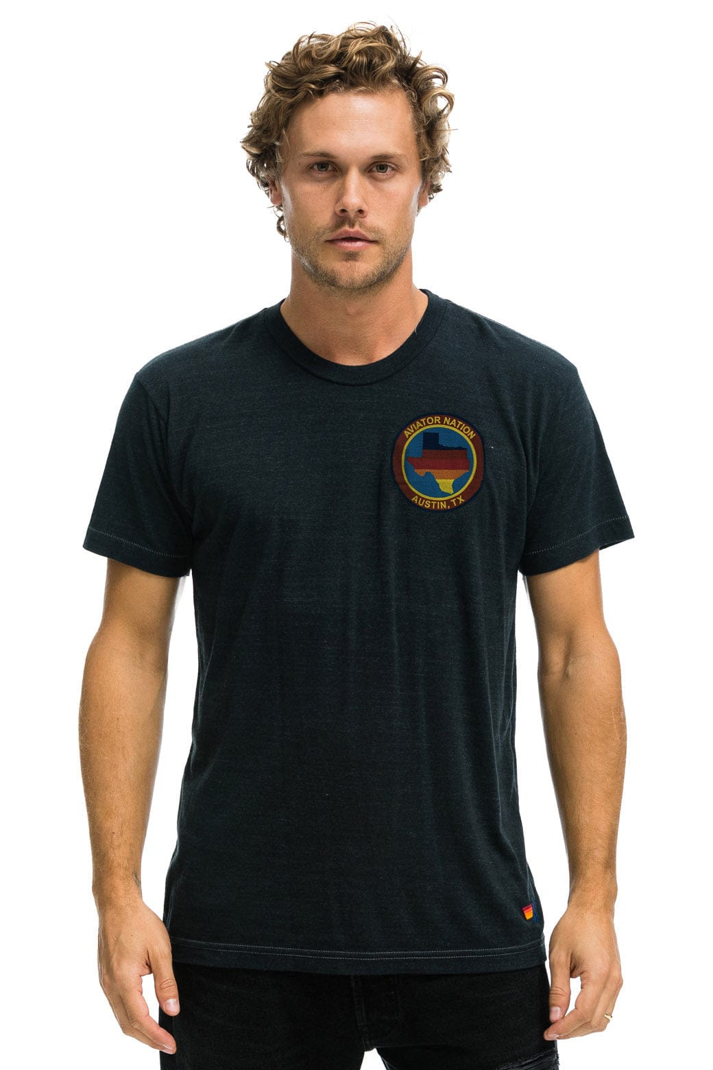 SIGNATURE TEXAS SMALL LOGO TEE - CHARCOAL