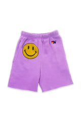 SMILEY KIDS SWEATSHORTS - NEON PURPLE