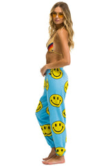 SMILEY REPEAT SWEATPANTS - SKY