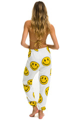 SMILEY REPEAT SWEATPANTS - WHITE