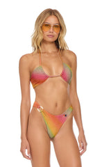 SPARKLE GYPSY RING HI-CUT FULL COVERAGE BIKINI BOTTOMS - RAINBOW