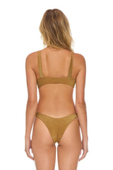 SPARKLE RIVIERA KNOT FRONT TOP BIKINI TOP - MOCHA