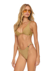 SPARKLE RIVIERA KNOT FRONT TOP BIKINI TOP - SAND