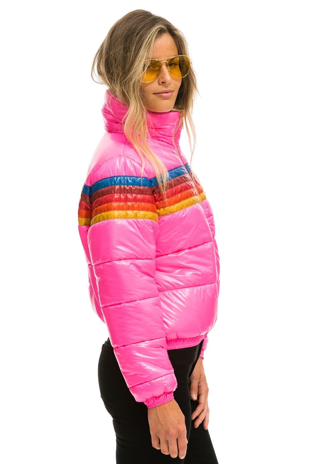 5 STRIPE APRES JACKET - GLOSSY NEON PINK