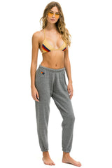 5 STRIPE SWEATPANTS - HEATHER GREY // BLUE