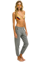 5 STRIPE SWEATPANTS - HEATHER GREY