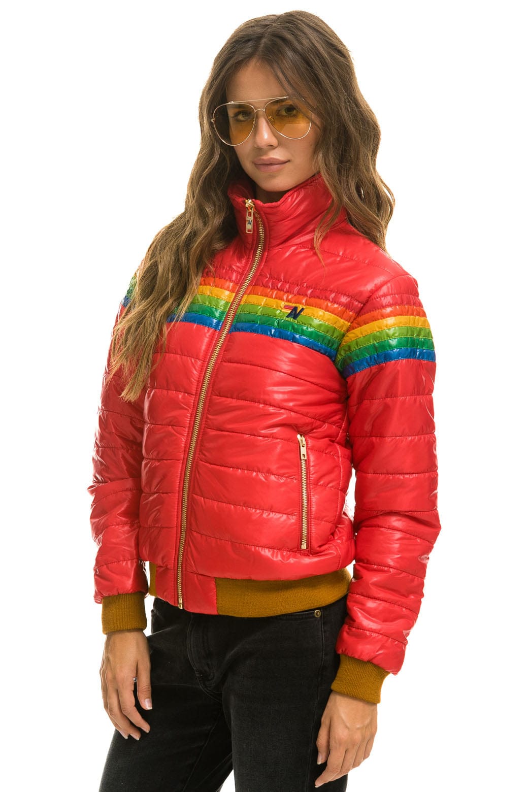 6 STRIPE JACKET -  GLOSSY CHERRY