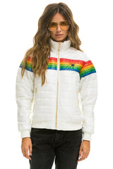 6 STRIPE JACKET -  GLOSSY WHITE