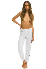 CHECK LEG SWEATPANTS - WHITE