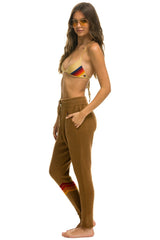 RAINBOW 4 STRIPE CASHMERE RELAXED FIT PANT - BUTTERSCOTCH