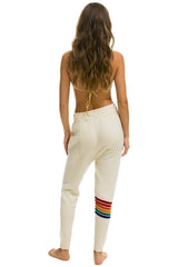 RAINBOW 6 STRIPE CASHMERE RELAXED FIT PANT - VINTAGE WHITE